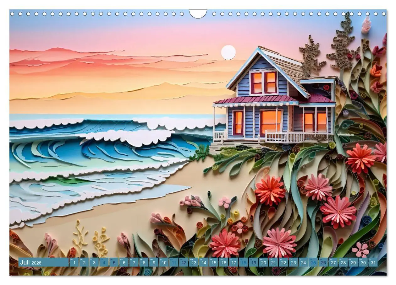Bild: 9783457490204 | Strandhauszauber aus Papier (Wandkalender 2026 DIN A3 quer),...