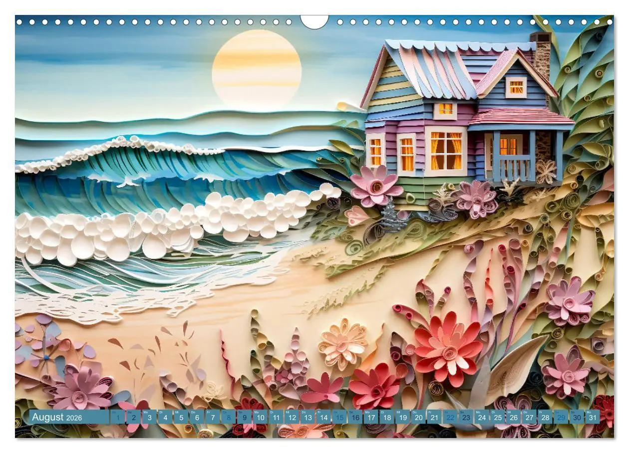 Bild: 9783457490204 | Strandhauszauber aus Papier (Wandkalender 2026 DIN A3 quer),...