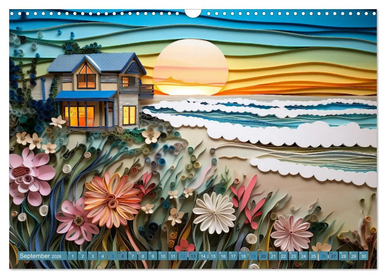 Bild: 9783457490204 | Strandhauszauber aus Papier (Wandkalender 2026 DIN A3 quer),...