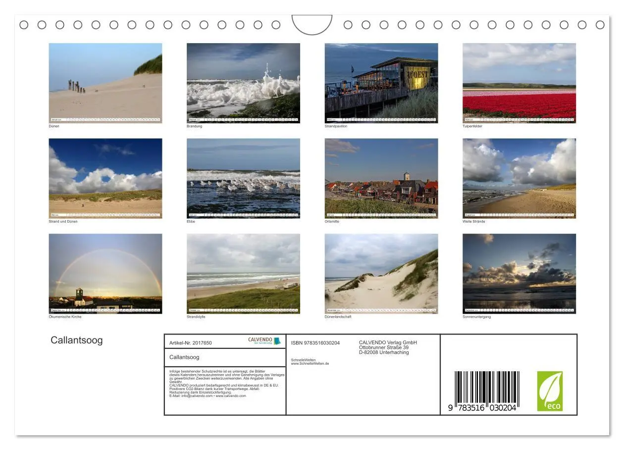 Bild: 9783516030204 | Callantsoog (Wandkalender 2026 DIN A4 quer), CALVENDO Monatskalender