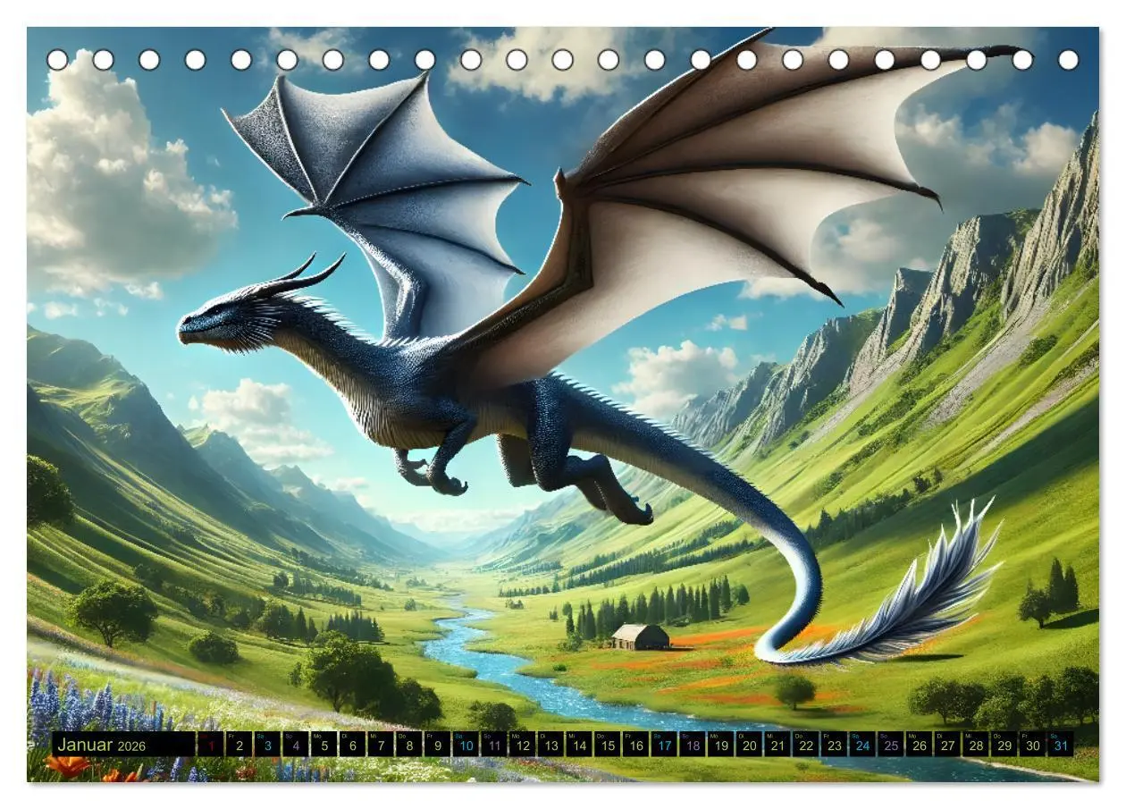Bild: 9783516650204 | Prächtige Drachen, gut oder böse? (Tischkalender 2026 DIN A5 quer),...