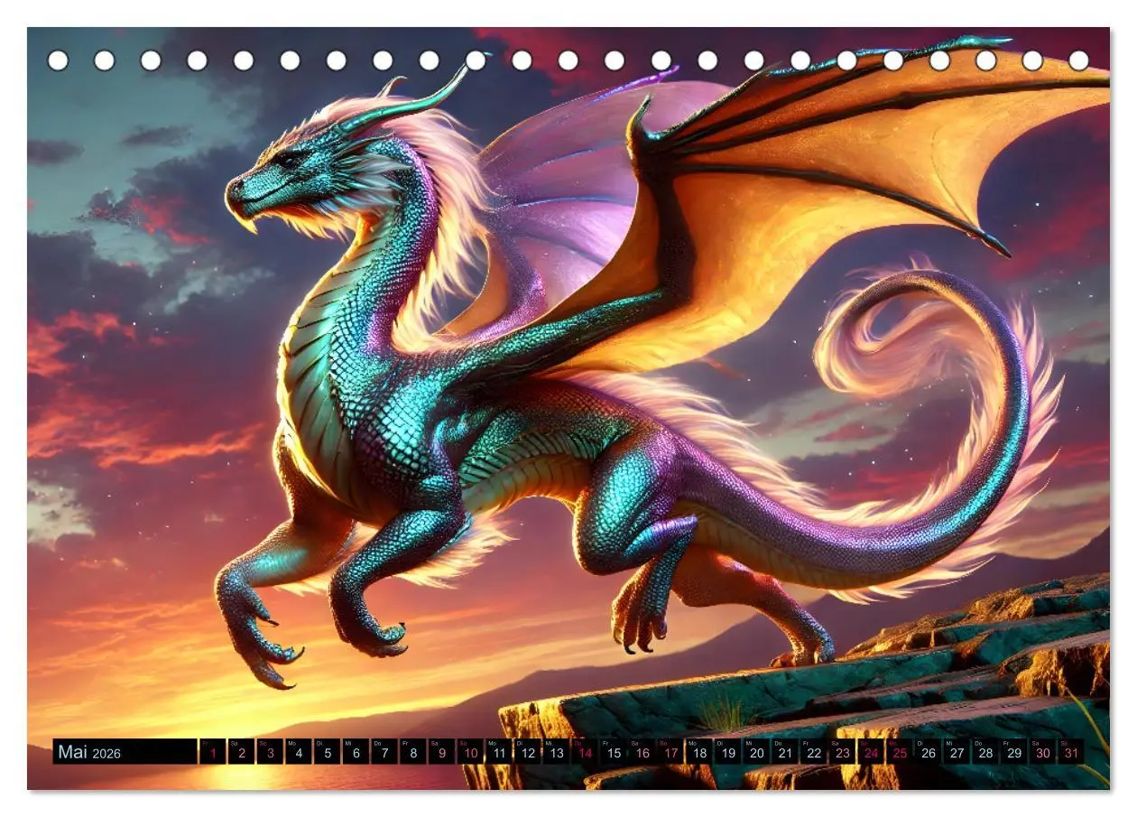 Bild: 9783516650204 | Prächtige Drachen, gut oder böse? (Tischkalender 2026 DIN A5 quer),...
