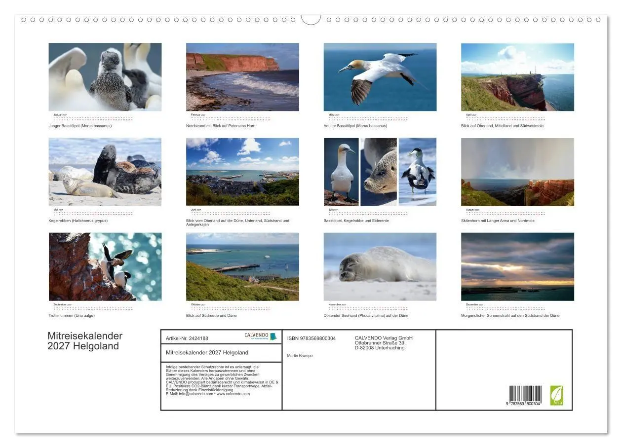 Bild: 9783569800304 | Mitreisekalender 2027 Helgoland (Wandkalender 2027 DIN A2 quer),...