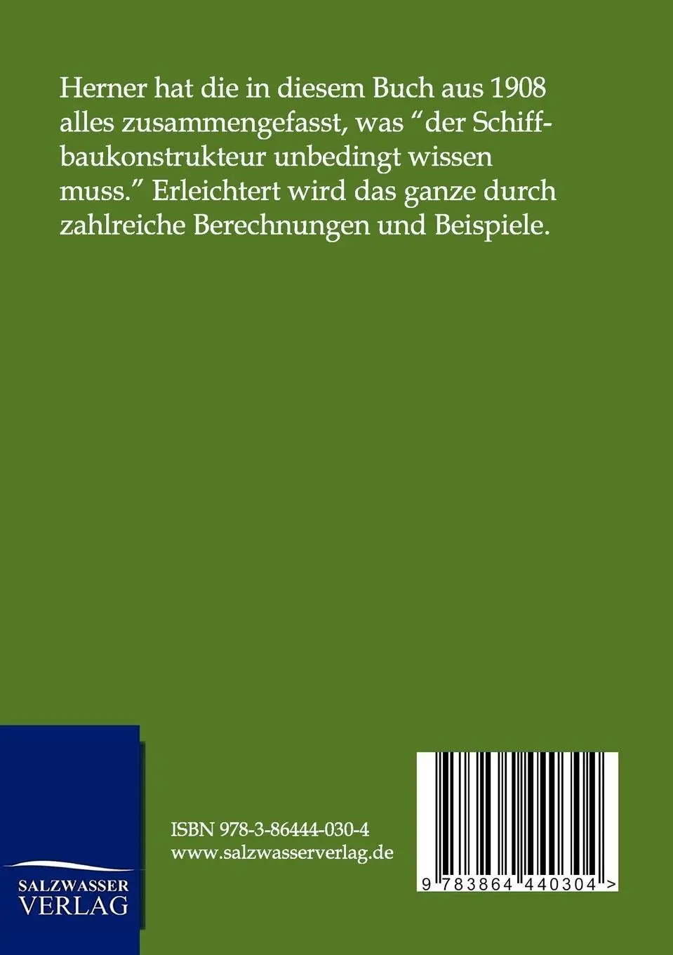 Rückseite: 9783864440304 | Die Theorie des Schiffes | Heinrich Herner | Taschenbuch | 296 S.