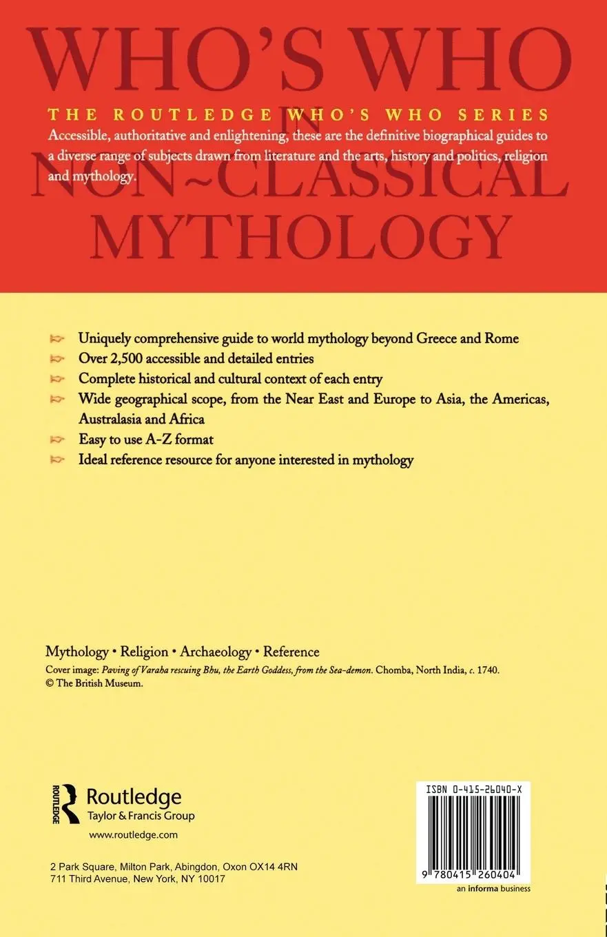 Rückseite: 9780415260404 | Who's Who in Non-Classical Mythology | Edgerton Skyes (u. a.) | Buch