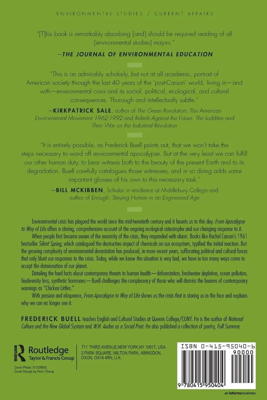 Rückseite: 9780415950404 | From Apocalypse to Way of Life | Frederick Buell | Taschenbuch | 2004