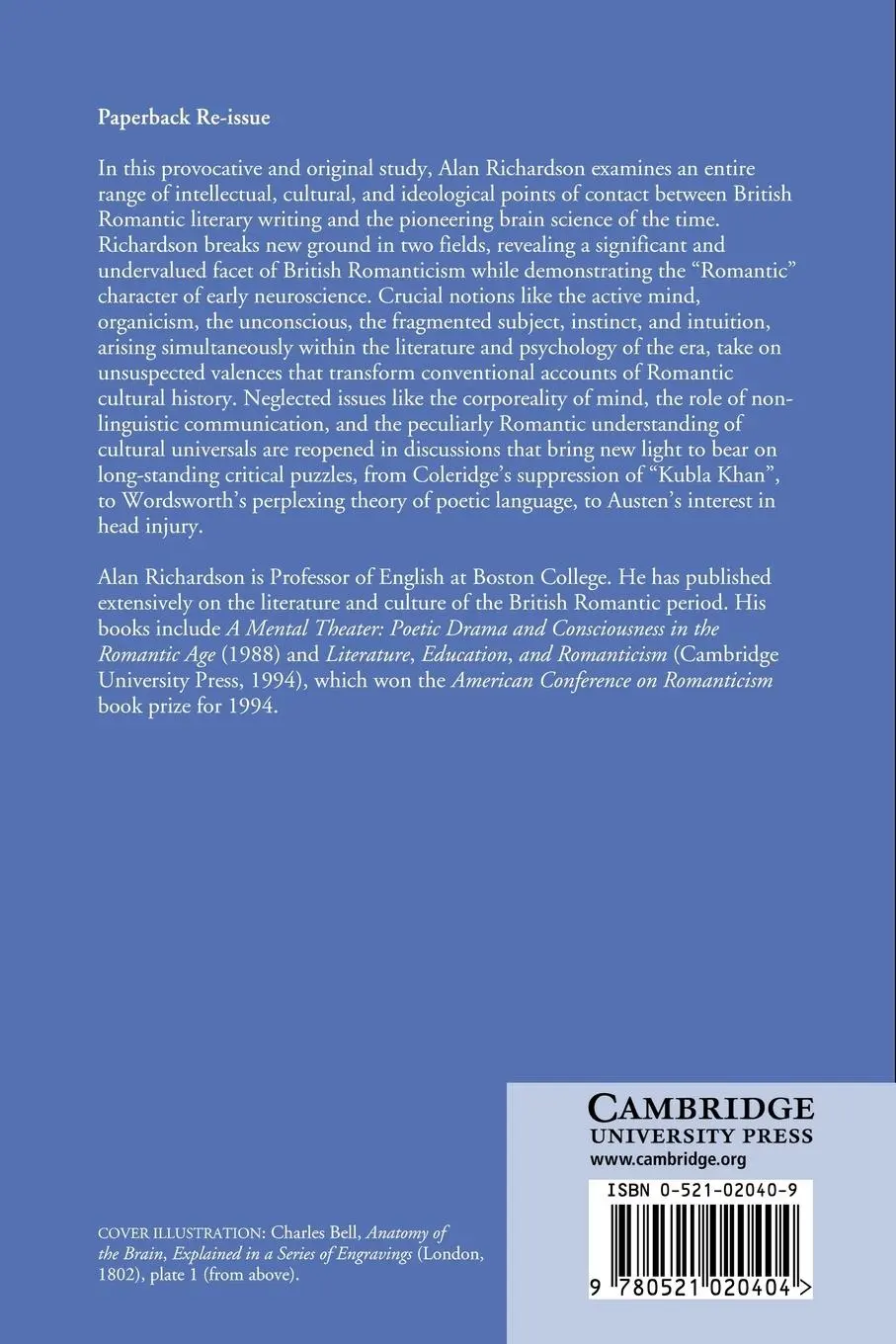 Rückseite: 9780521020404 | British Romanticism and the Science of the Mind | Richardson (u. a.)
