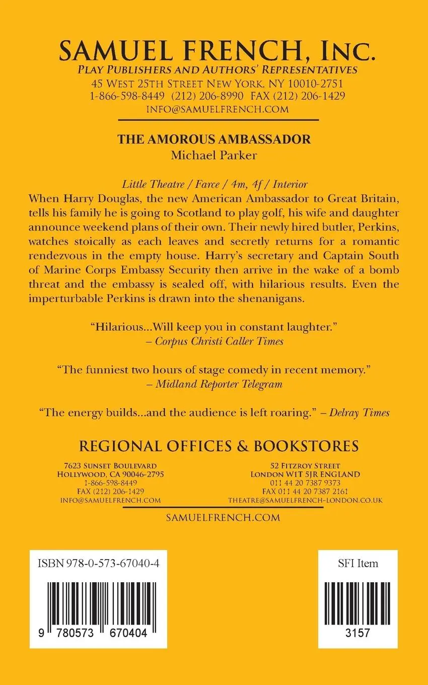 Rückseite: 9780573670404 | The Amorous Ambassador | Michael Parker | Taschenbuch | Englisch