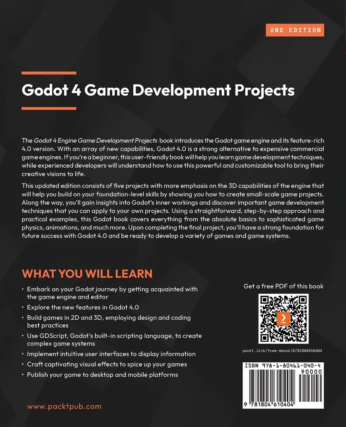 Rückseite: 9781804610404 | Godot 4 Game Development Projects - Second Edition | Chris Bradfield