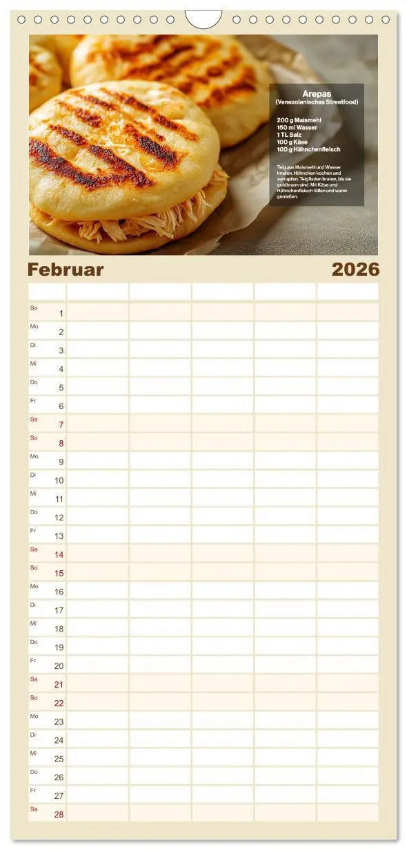 Bild: 9783516490404 | Familienplaner 2026 - Streetfood Kalender - Einfache Rezepte aus...