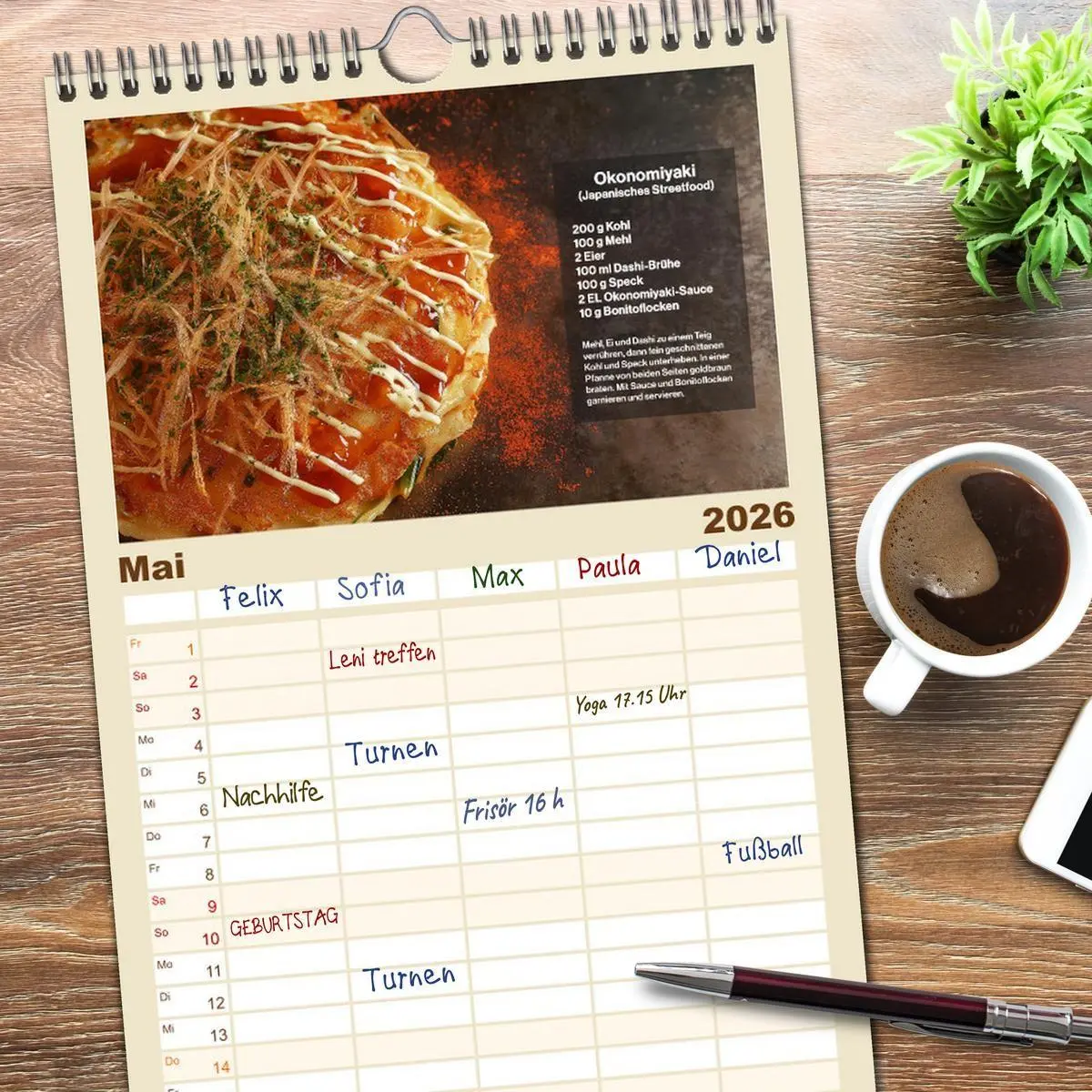 Bild: 9783516490404 | Familienplaner 2026 - Streetfood Kalender - Einfache Rezepte aus...