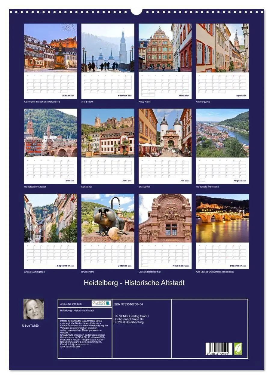 Bild: 9783516700404 | Heidelberg - Historische Altstadt (Wandkalender 2026 DIN A2 hoch),...