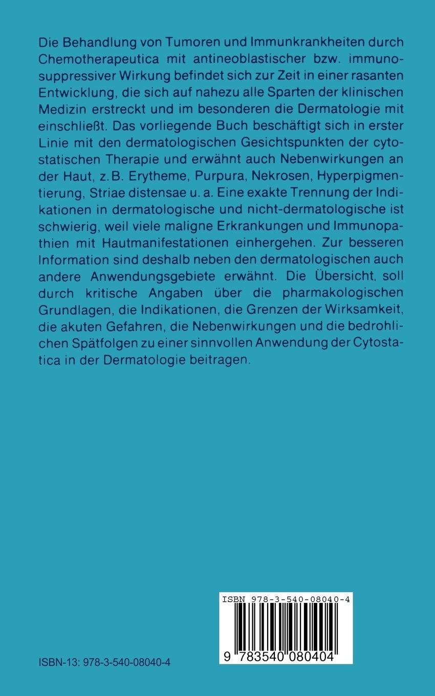Rückseite: 9783540080404 | Cytostatica in der Dermatologie | A. Luger | Taschenbuch | xii | 1977