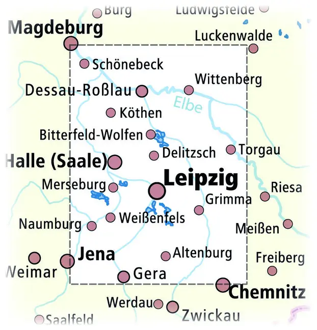 Bild: 9783747300404 | Leipzig - Halle - Dessau - Lutherstadt Wittenberg | (Land-)Karte