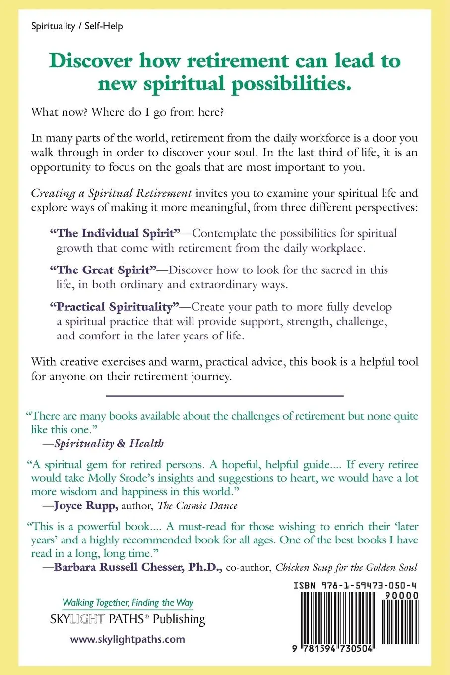 Rückseite: 9781594730504 | Creating a Spiritual Retirement | Molly Srode | Taschenbuch | Englisch