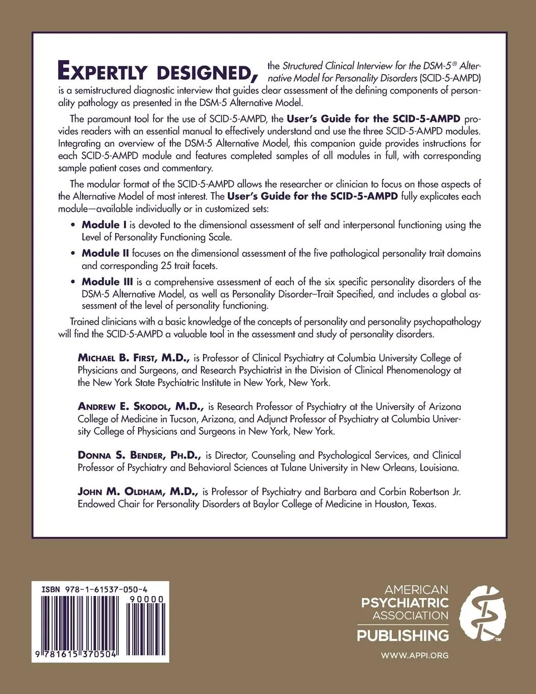 Rückseite: 9781615370504 | User's Guide for the Structured Clinical Interview for the DSM-5®...