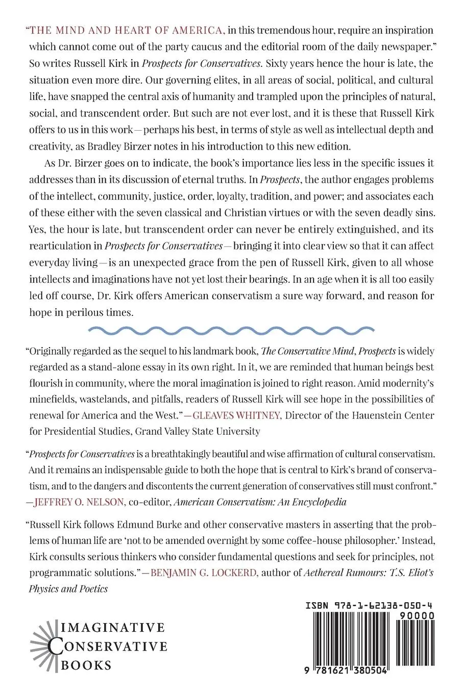 Rückseite: 9781621380504 | Prospects for Conservatives | Russell Kirk | Taschenbuch | Englisch
