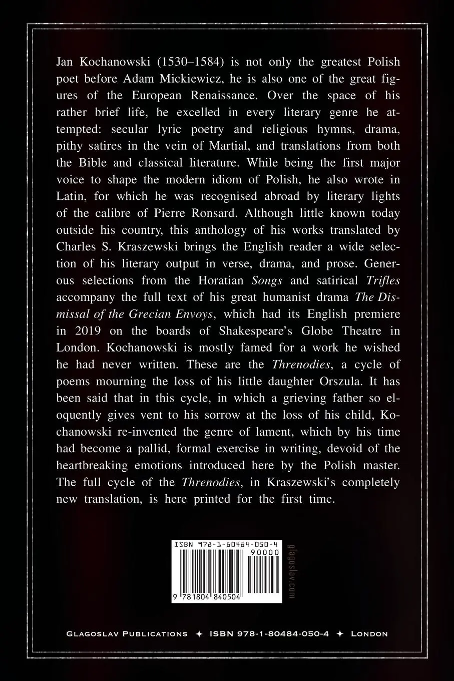Rückseite: 9781804840504 | Selected Works | Poetry, Drama, Prose | Jan Kochanowski | Taschenbuch