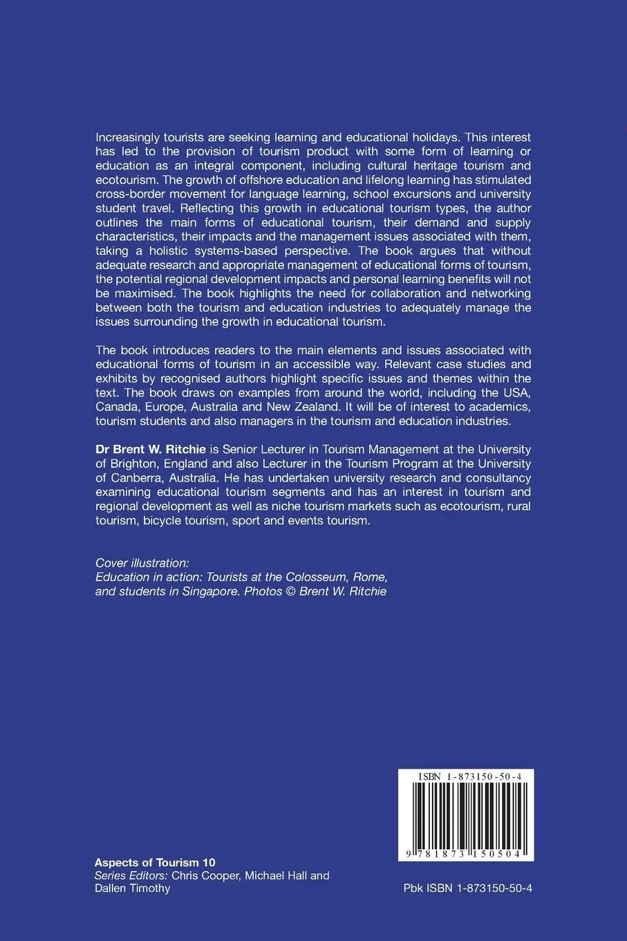 Rückseite: 9781873150504 | Managing Educational Tourism | Brent W. Ritchie | Taschenbuch | 2003