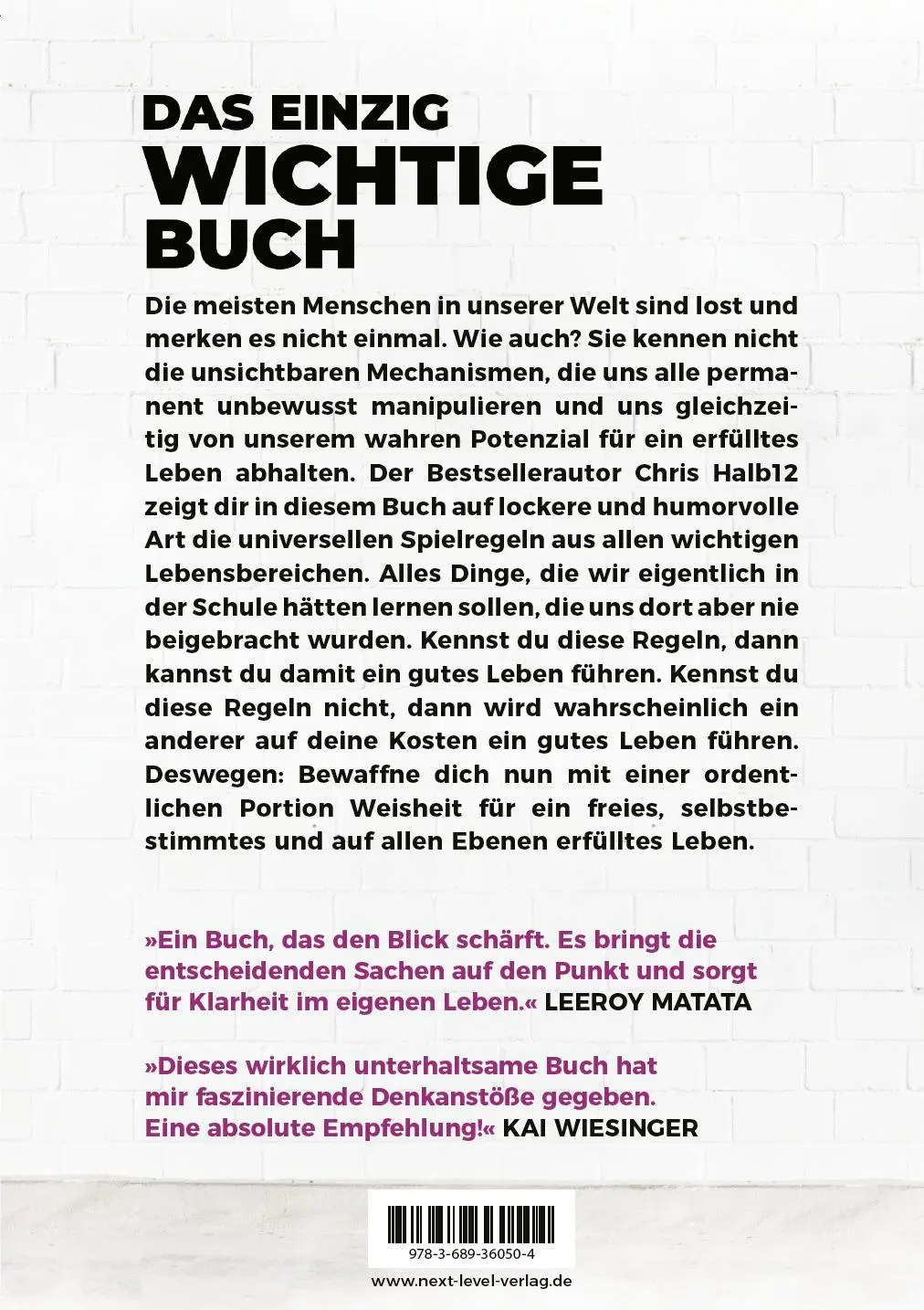 Rückseite: 9783689360504 | Hätte ich das Spiel des Lebens mal früher durchschaut! | Chris Halb12