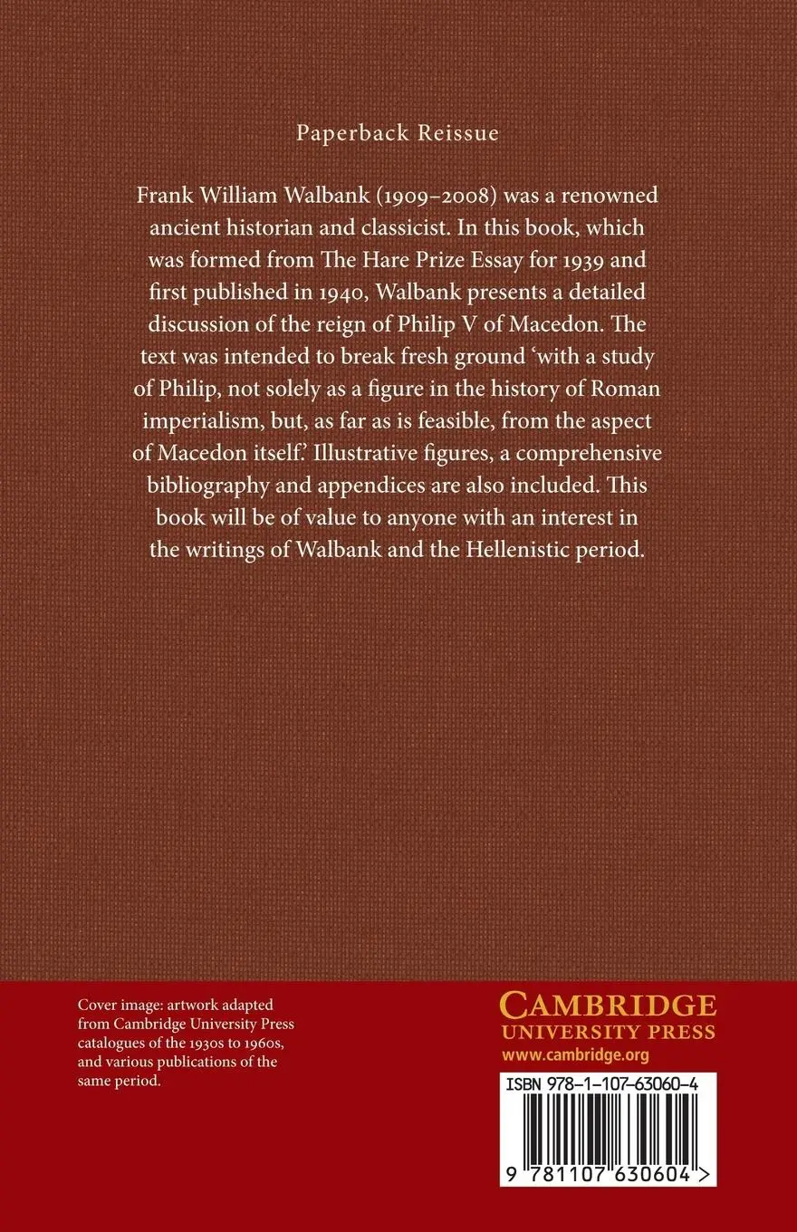 Rückseite: 9781107630604 | Philip V of Macedon | The Hare Prize Essay 1939 | F. W. Walbank | Buch
