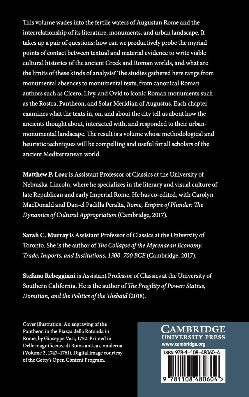 Rückseite: 9781108480604 | The Cultural History of Augustan Rome | Matthew P. Loar (u. a.) | Buch