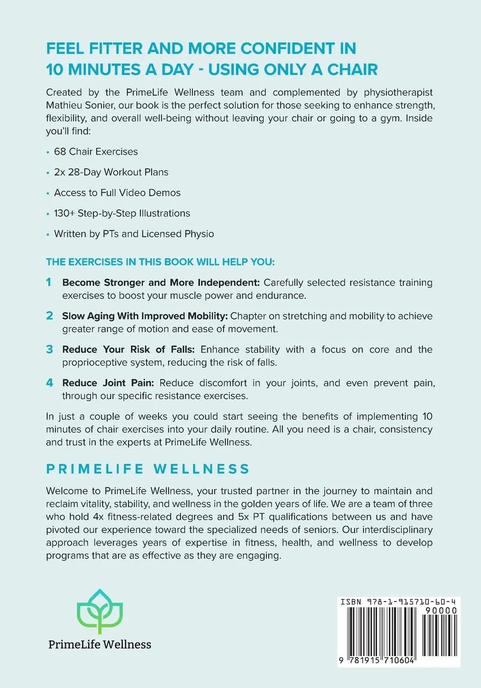 Rückseite: 9781915710604 | 10-Minute Chair Exercises for Seniors | Primelife Wellness | Buch