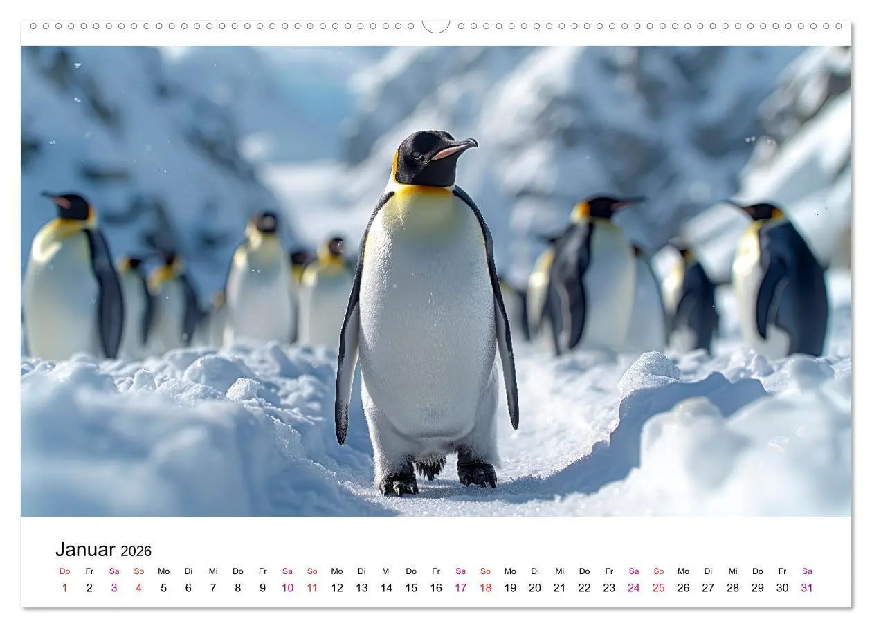 Bild: 9783457380604 | Maritim pur - Pinguine (Wandkalender 2026 DIN A2 quer), CALVENDO...