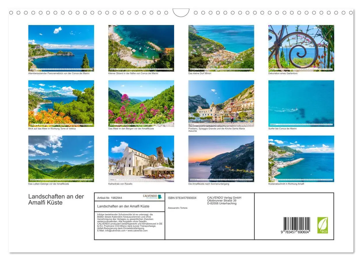 Bild: 9783457690604 | Landschaften an der Amalfi Küste (Wandkalender 2026 DIN A3 quer),...