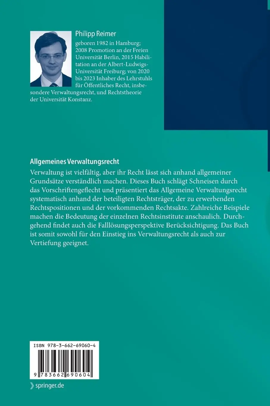 Rückseite: 9783662690604 | Allgemeines Verwaltungsrecht | Philipp Reimer | Taschenbuch | xxvii