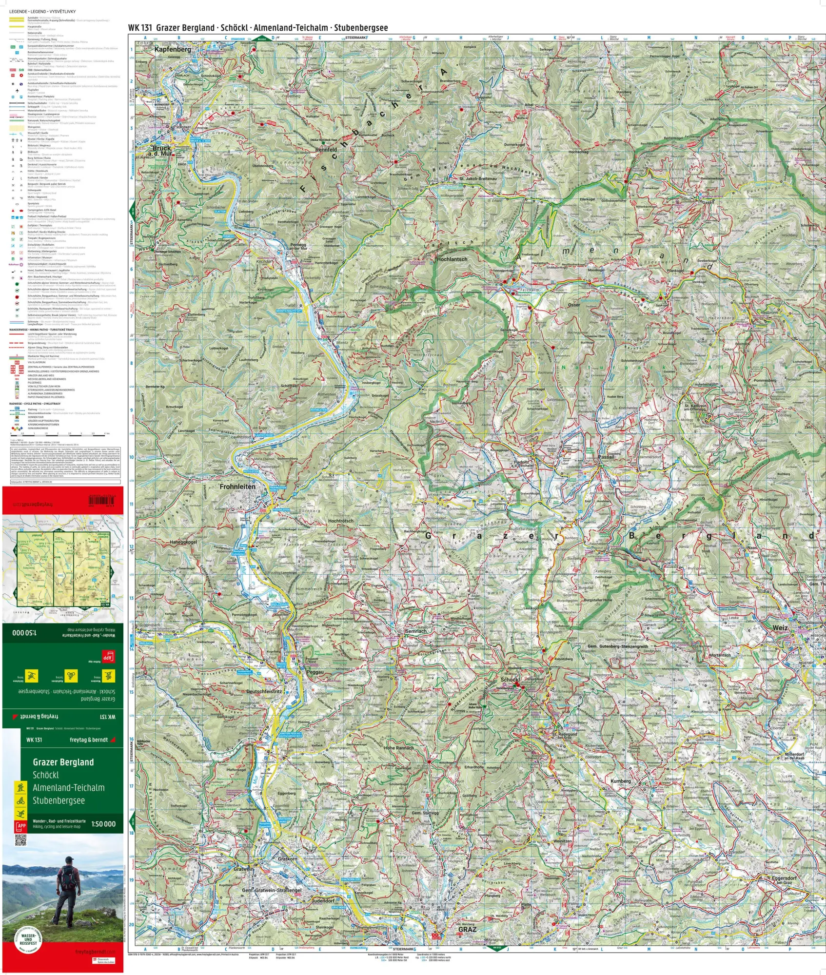 Bild: 9783707920604 | Grazer Bergland, Wander-, Rad- und Freizeitkarte 1:50.000, freytag...