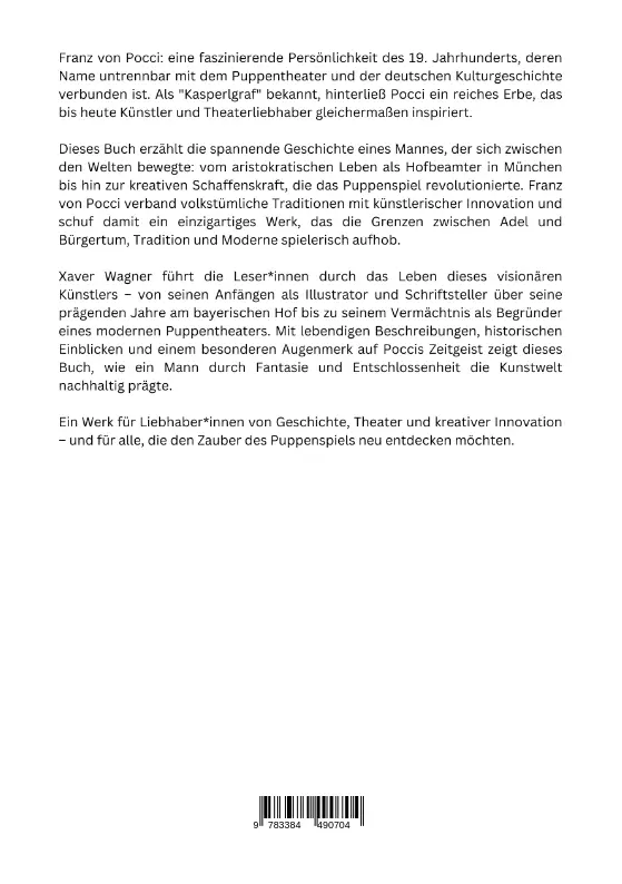 Rückseite: 9783384490704 | Franz von Pocci: Der Kasperlgraf und sein Erbe | Xaver Wagner | Buch
