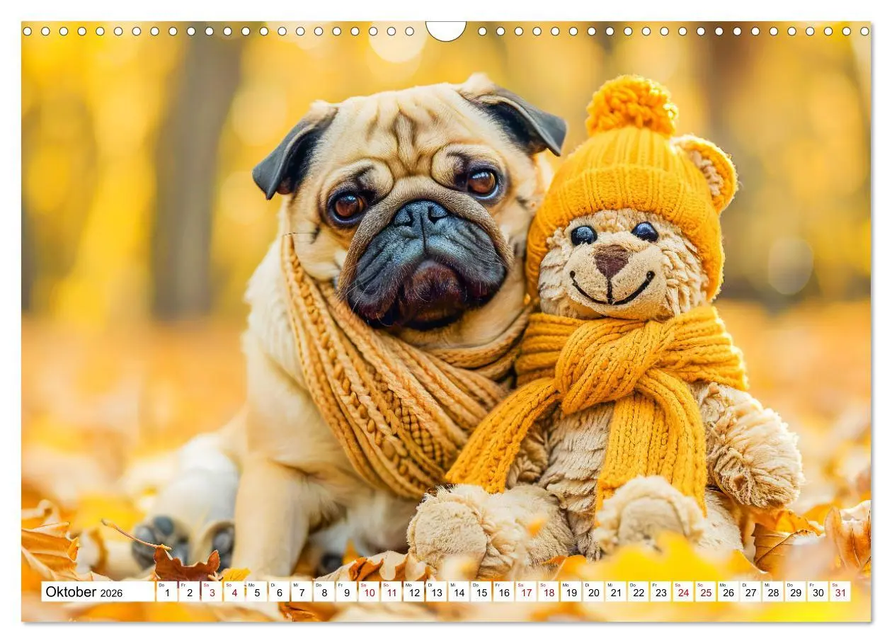 Bild: 9783457370704 | Mops-Mania - Der Spaßkalender für Mops-Fans (Wandkalender 2026 DIN...