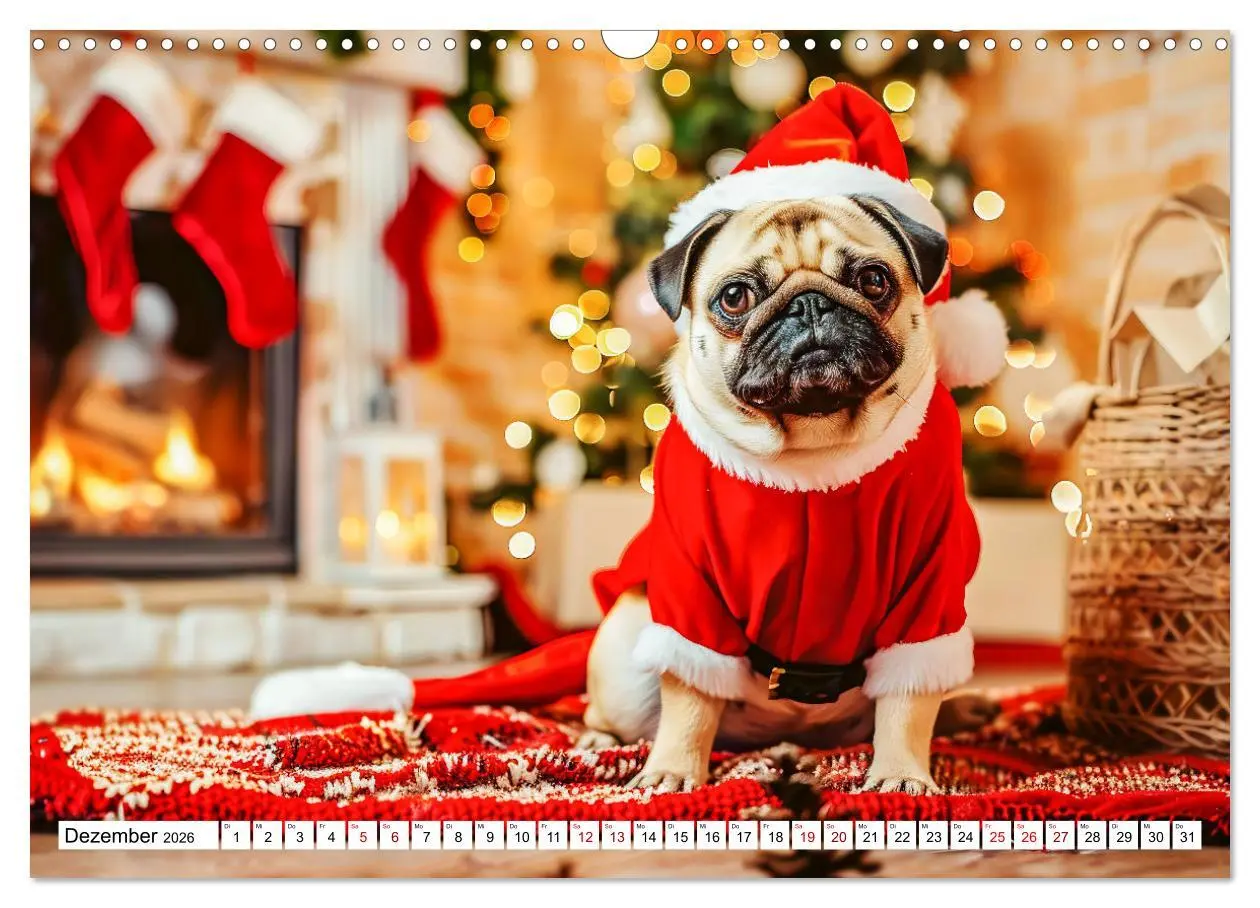 Bild: 9783457370704 | Mops-Mania - Der Spaßkalender für Mops-Fans (Wandkalender 2026 DIN...