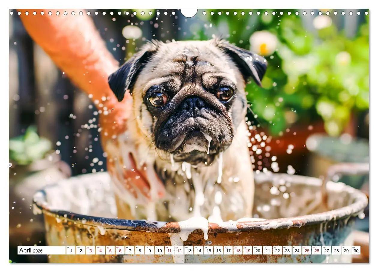 Bild: 9783457370704 | Mops-Mania - Der Spaßkalender für Mops-Fans (Wandkalender 2026 DIN...