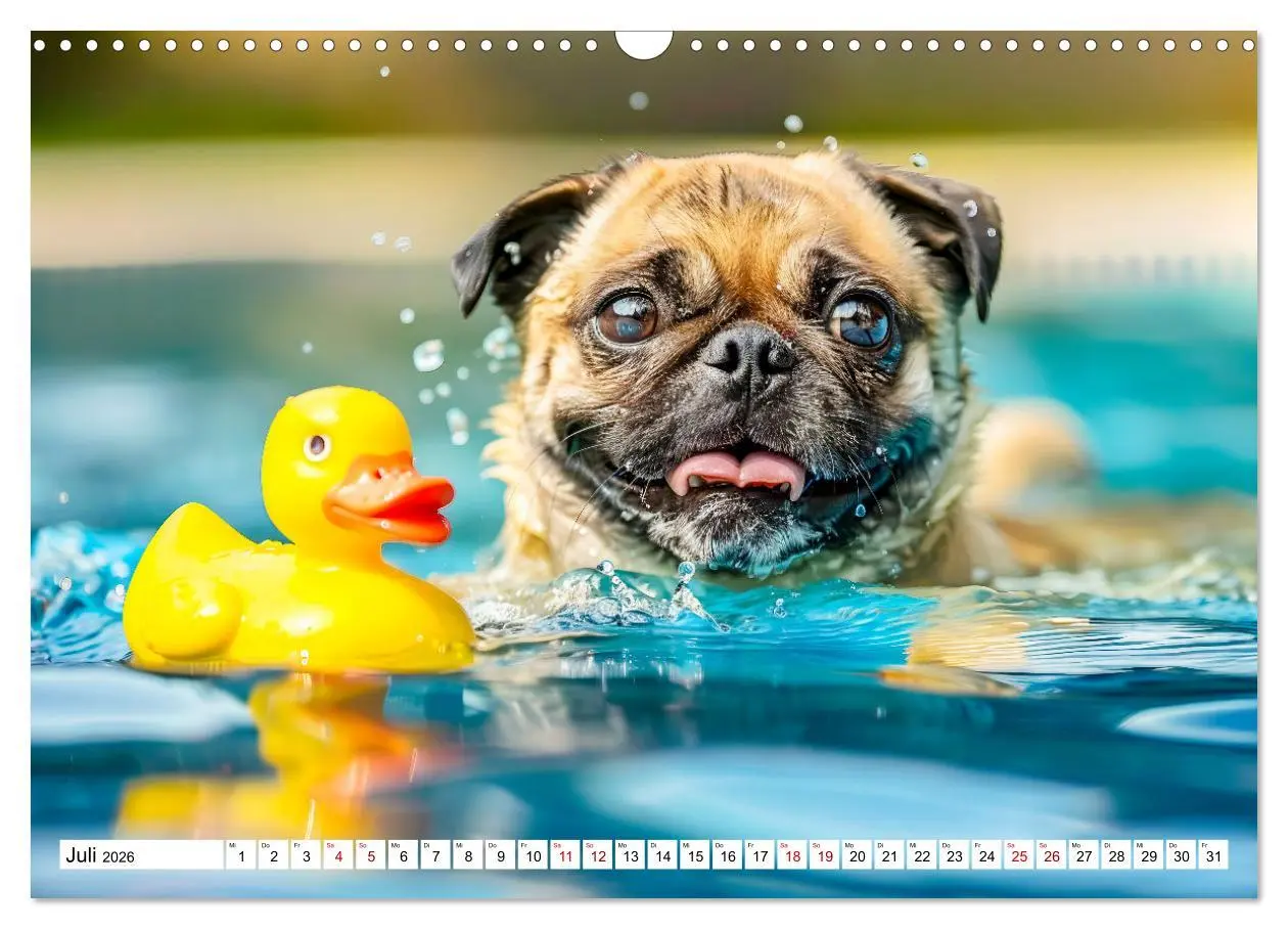 Bild: 9783457370704 | Mops-Mania - Der Spaßkalender für Mops-Fans (Wandkalender 2026 DIN...