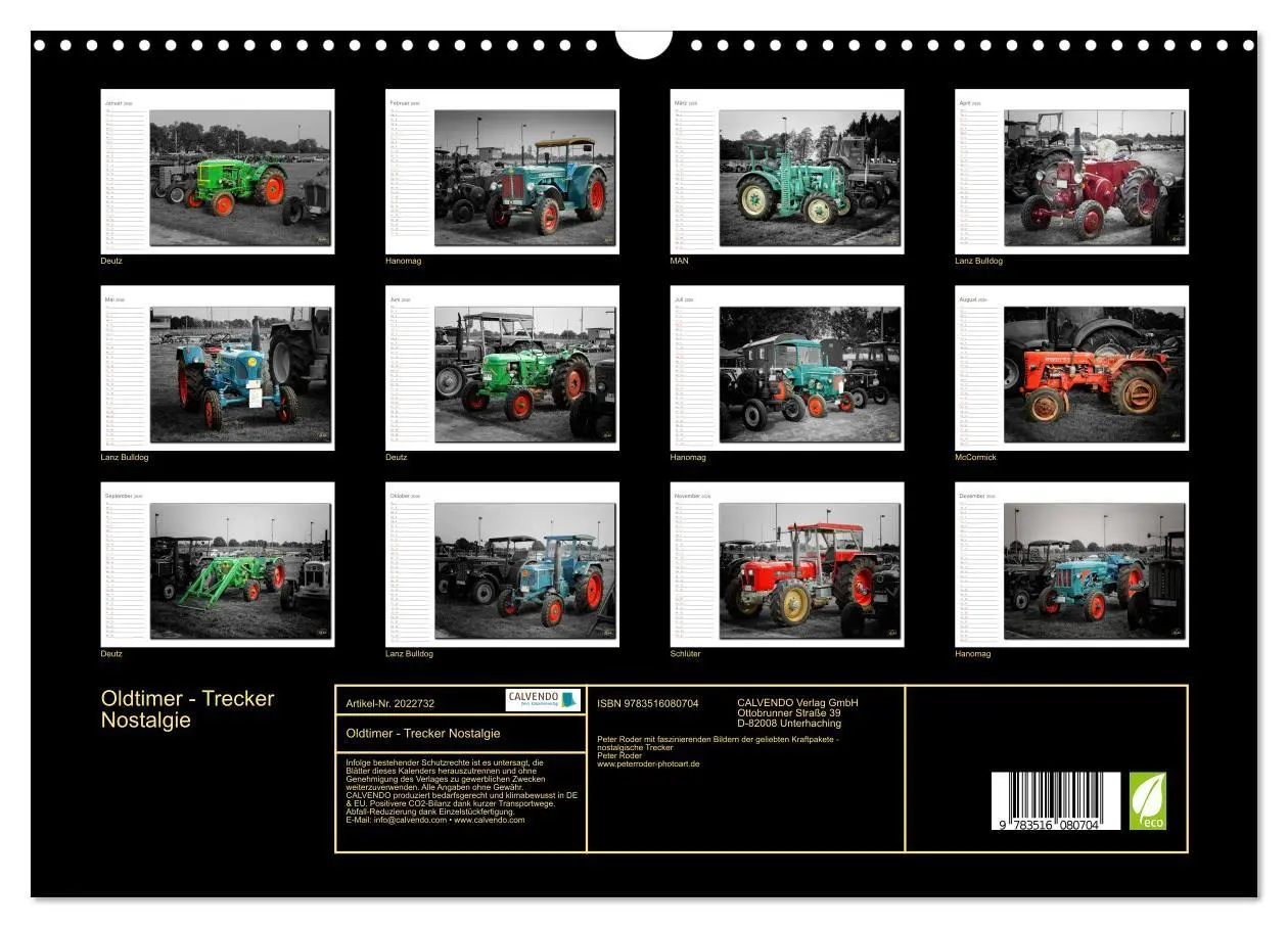 Bild: 9783516080704 | Oldtimer - Trecker Nostalgie (Wandkalender 2026 DIN A3 quer),...