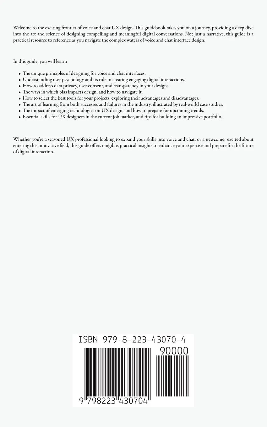 Rückseite: 9798223430704 | Conversational Canvas | Designing UX for Voice and Chat | William Webb