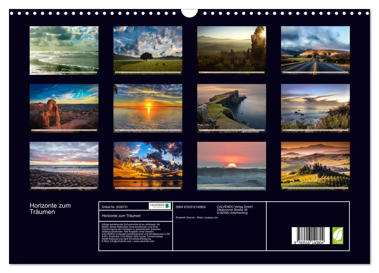 Bild: 9783516140804 | Horizonte zum Träumen (Wandkalender 2026 DIN A3 quer), CALVENDO...
