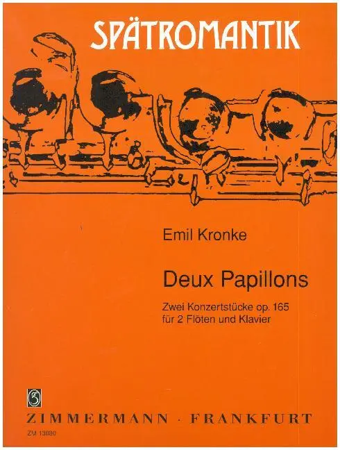 Cover: 9790010130804 | Papillons(2) Op.165 | op. 165. 2 Flöten und Klavier. | Emil Kronke