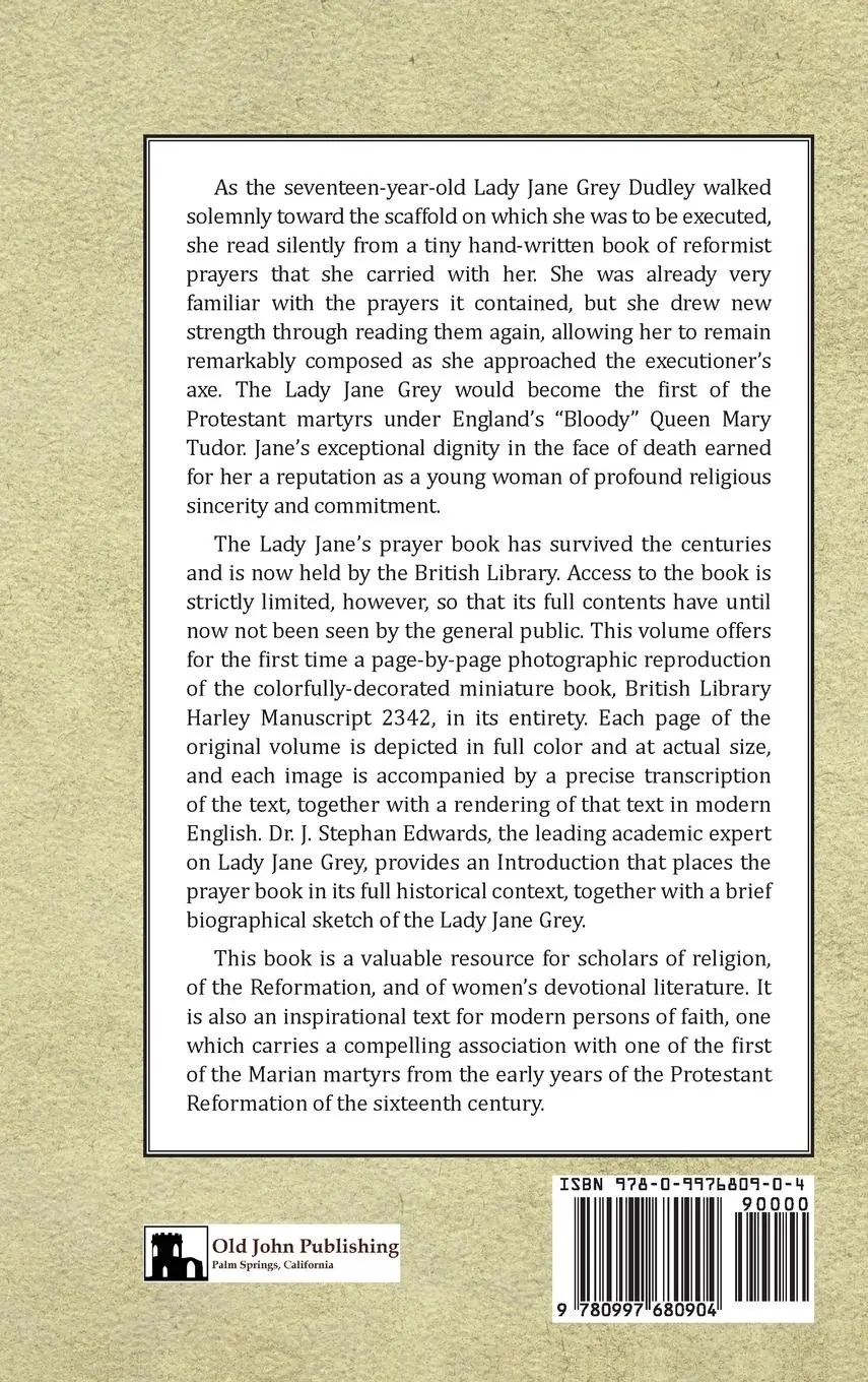 Rückseite: 9780997680904 | The Lady Jane Grey's Prayer Book | J. Stephan Edwards | Buch | 2016