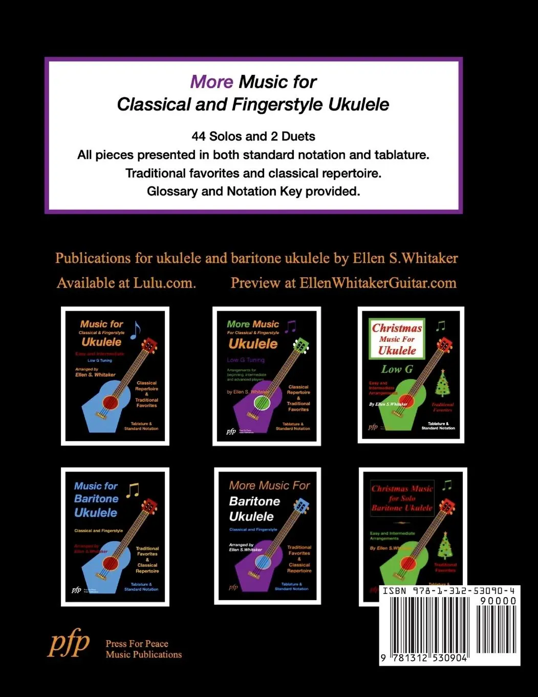 Rückseite: 9781312530904 | More Music For Classical and Fingerstyle Ukulele | Low G Tuning | Buch