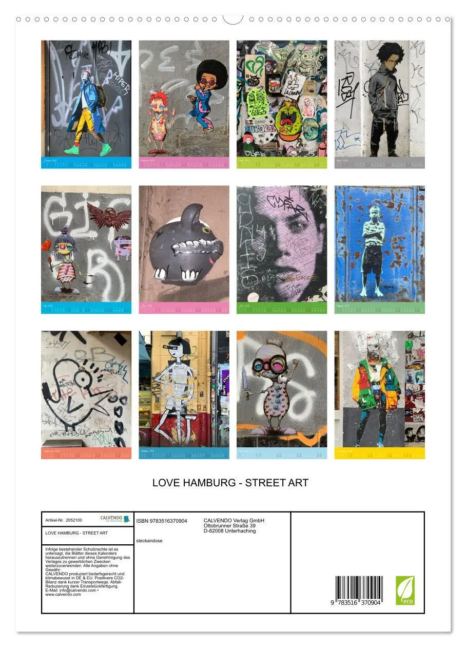 Bild: 9783516370904 | LOVE HAMBURG - STREET ART (Wandkalender 2026 DIN A2 hoch), CALVENDO...