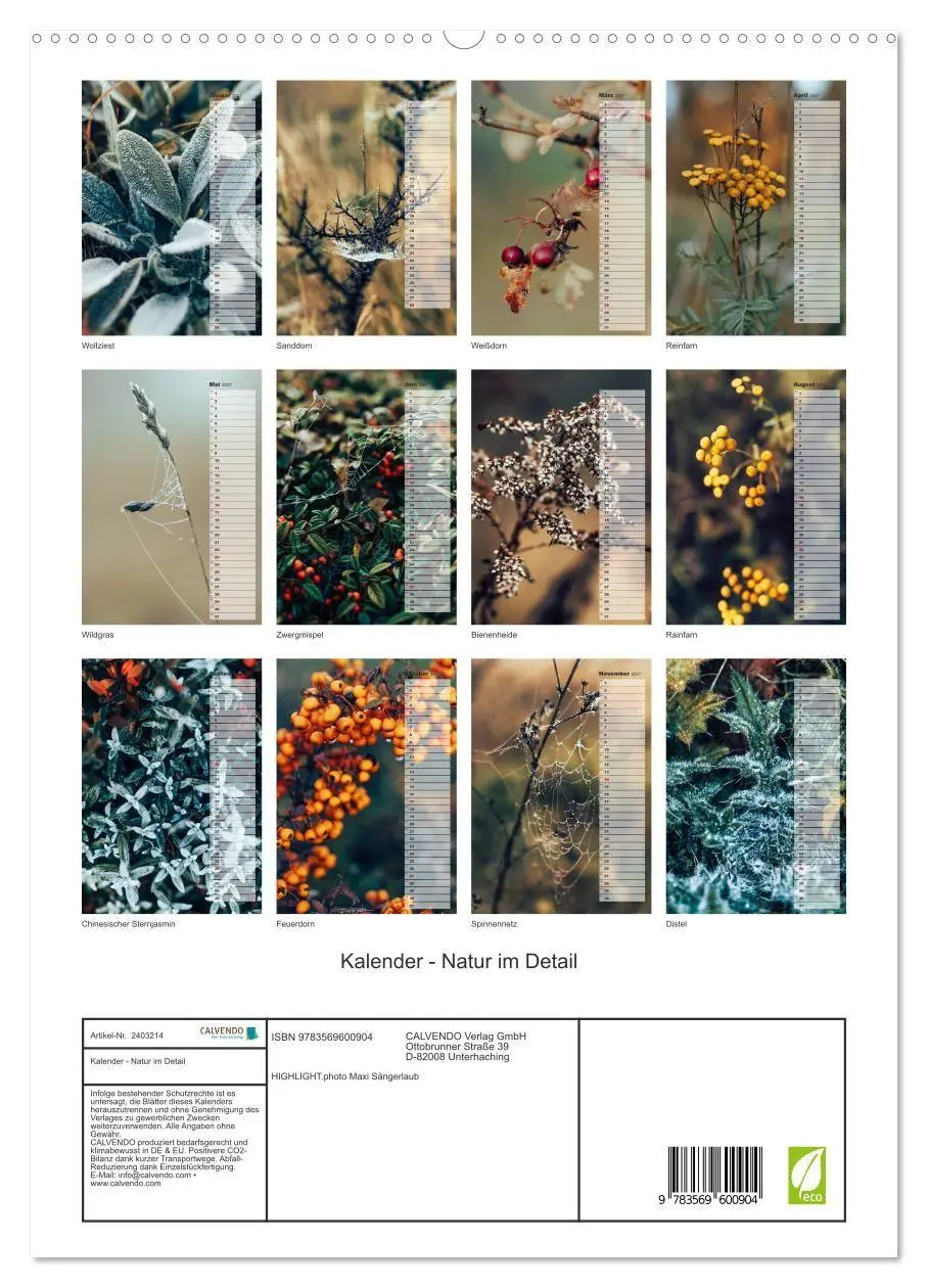 Bild: 9783569600904 | Kalender - Natur im Detail (hochwertiger Premium Wandkalender 2027...