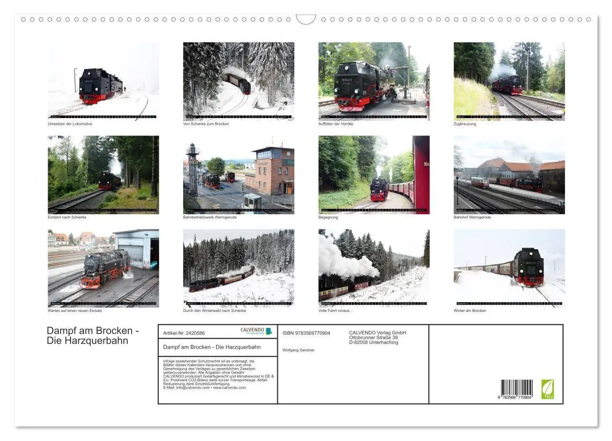 Bild: 9783569770904 | Dampf am Brocken - Die Harzquerbahn (Wandkalender 2027 DIN A2...