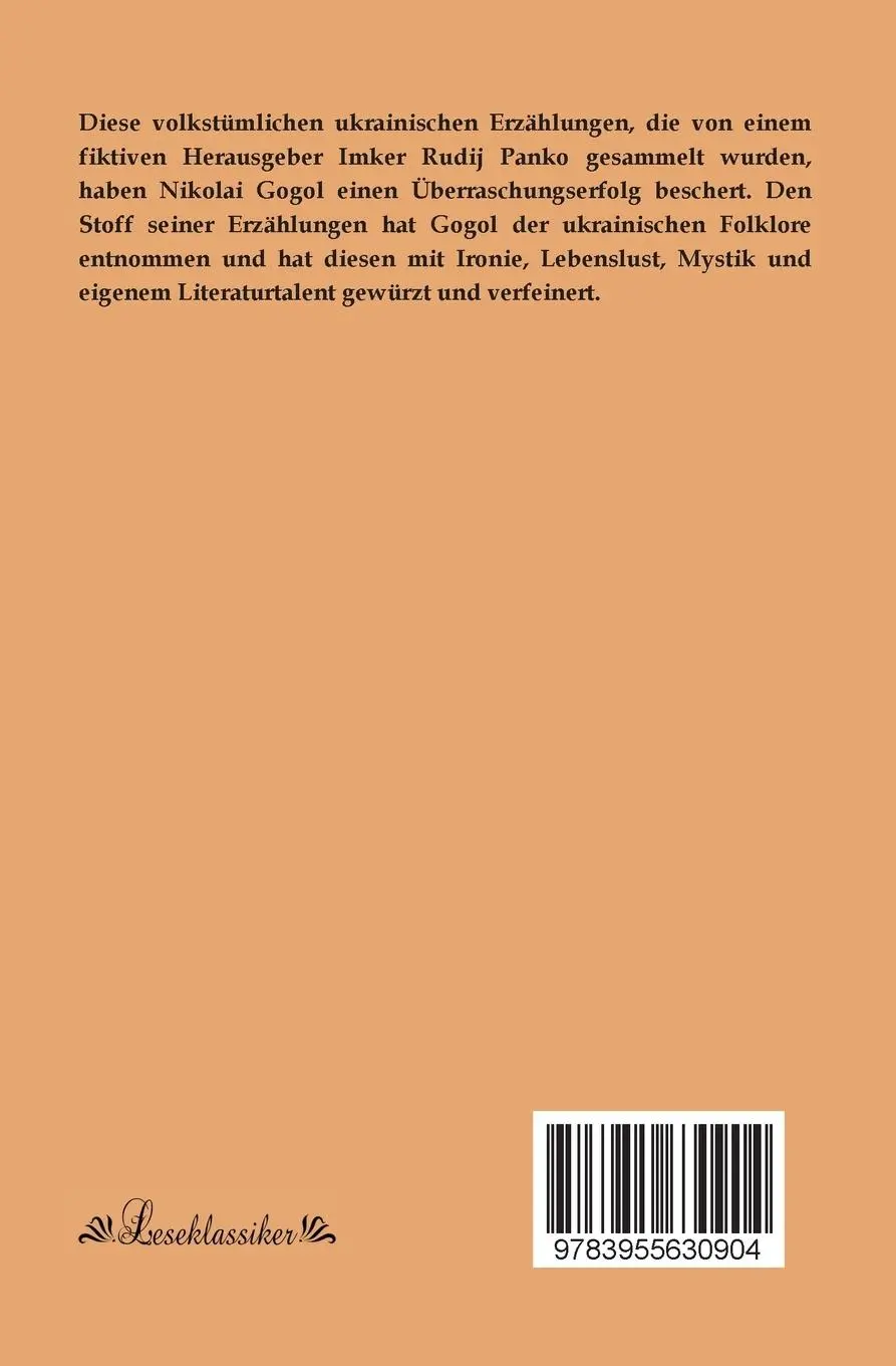 Rückseite: 9783955630904 | Abende auf dem Vorwerke bei Dikanjka | N. W. Gogol | Taschenbuch