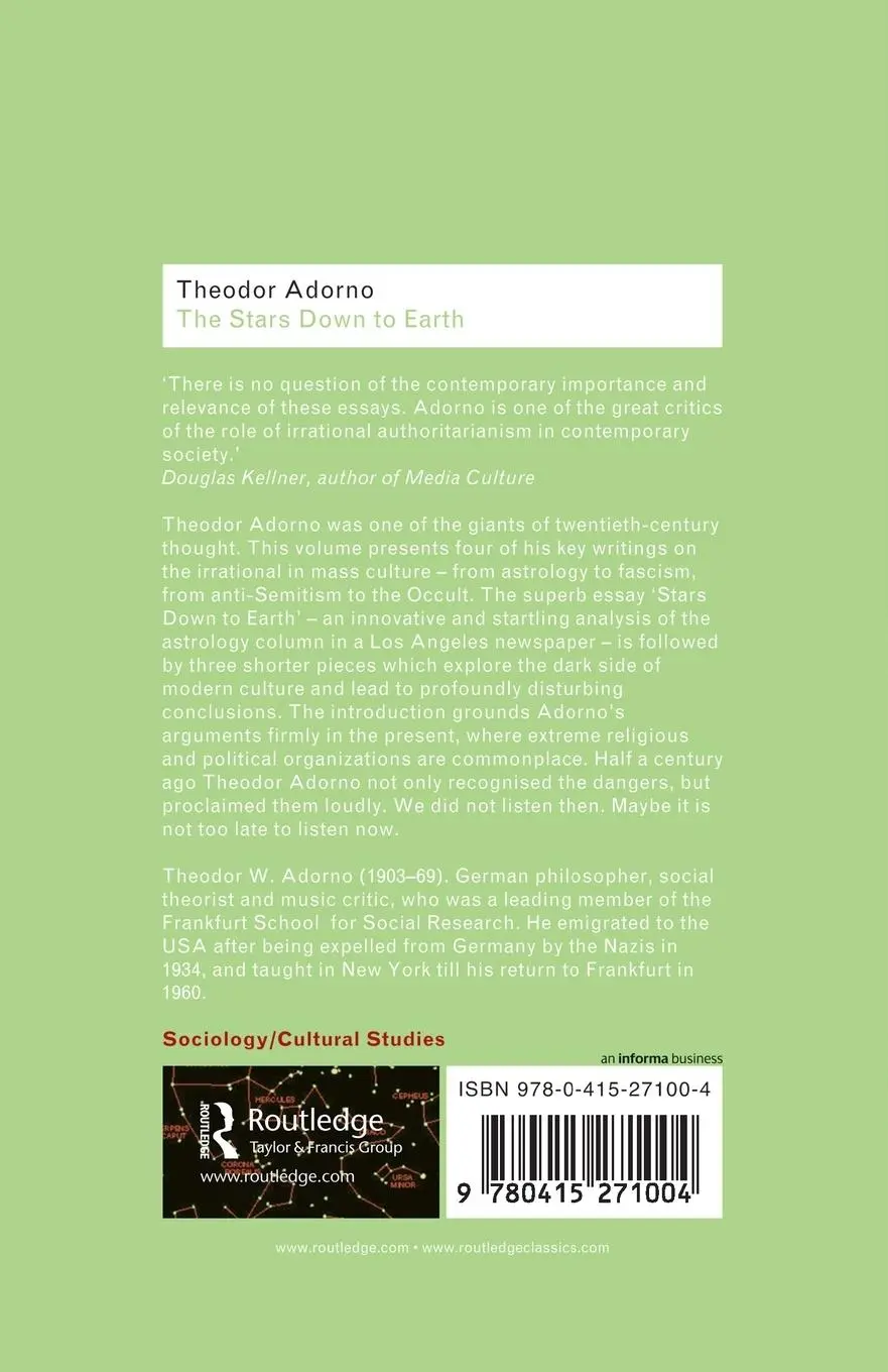 Rückseite: 9780415271004 | The Stars Down to Earth | Theodor Adorno | Taschenbuch | Englisch
