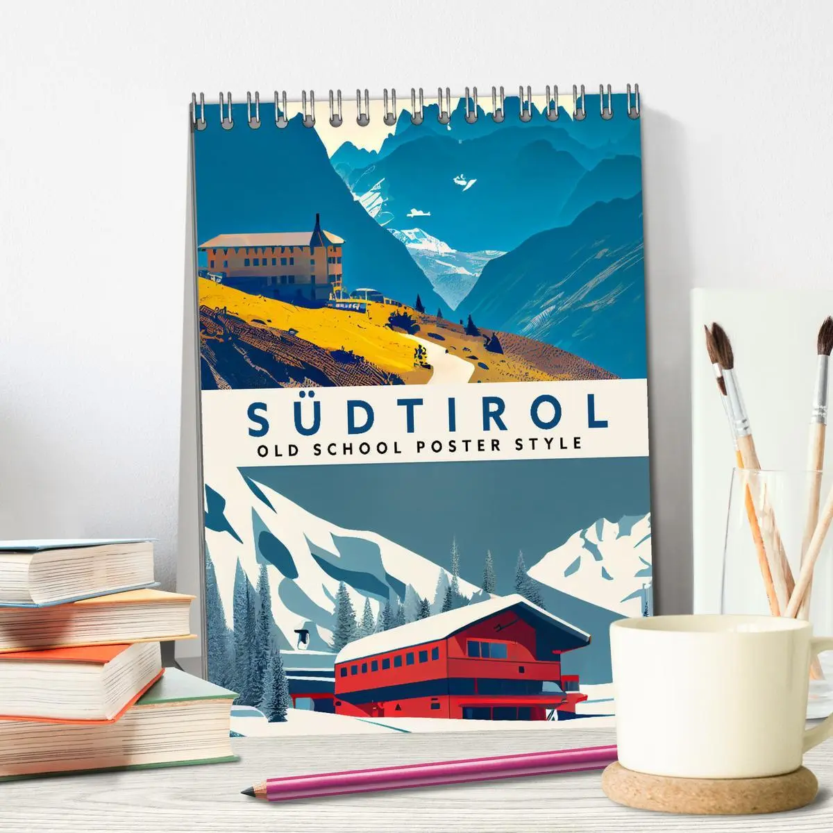 Bild: 9783516331004 | Südtirol - Old School Poster Style (Tischkalender 2026 DIN A5...