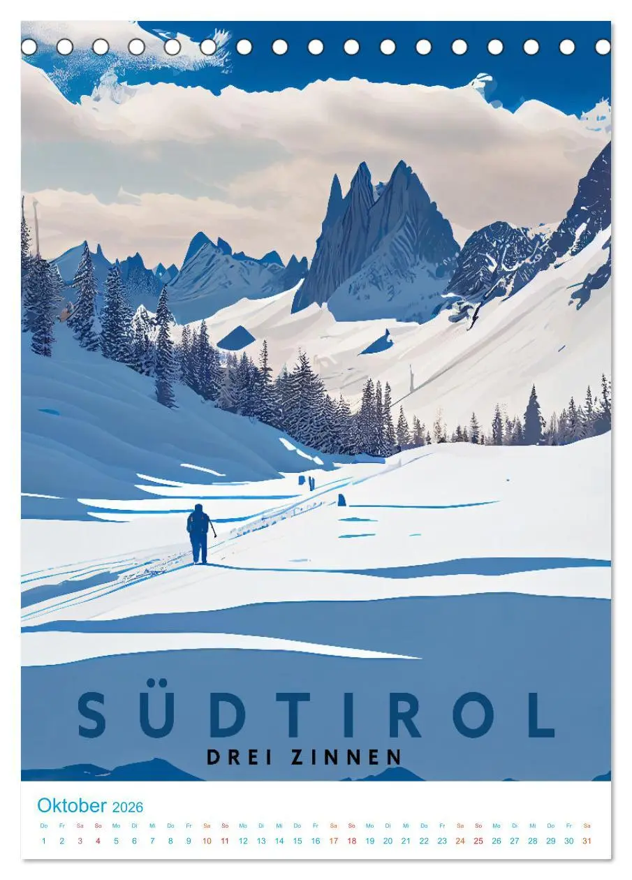 Bild: 9783516331004 | Südtirol - Old School Poster Style (Tischkalender 2026 DIN A5...