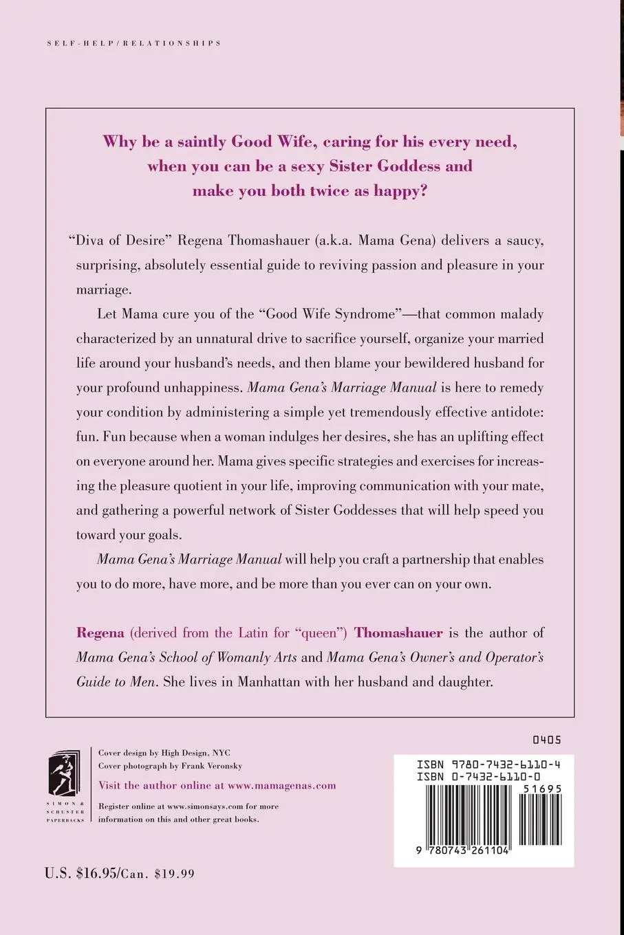 Rückseite: 9780743261104 | Mama Gena's Marriage Manual | Regena Thomashauer | Taschenbuch | 2005
